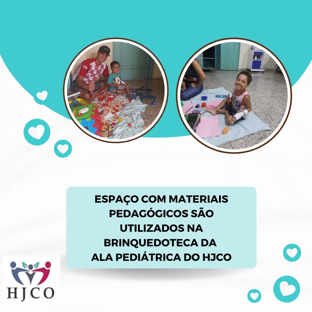 You are currently viewing Espaço com materiais pedagógicos são utilizados na brinquedoteca da ala pediátrica do HJCO.